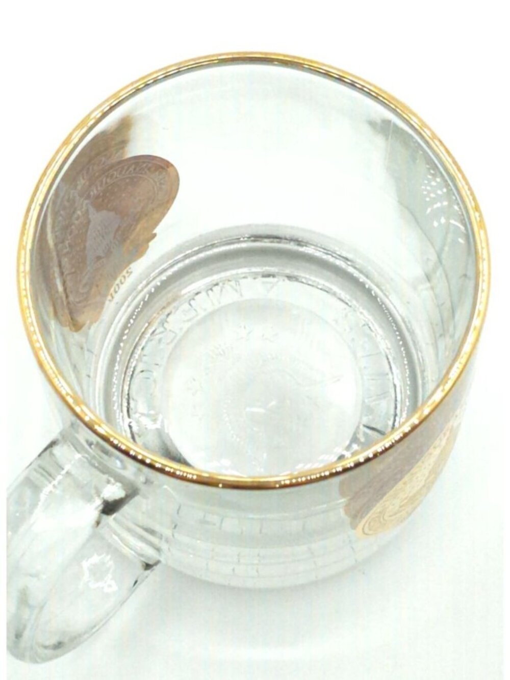 2001 Presidential Inauguration Commemorative Glass Mug with Gold Seal & Trim - Picture 4 of 6
